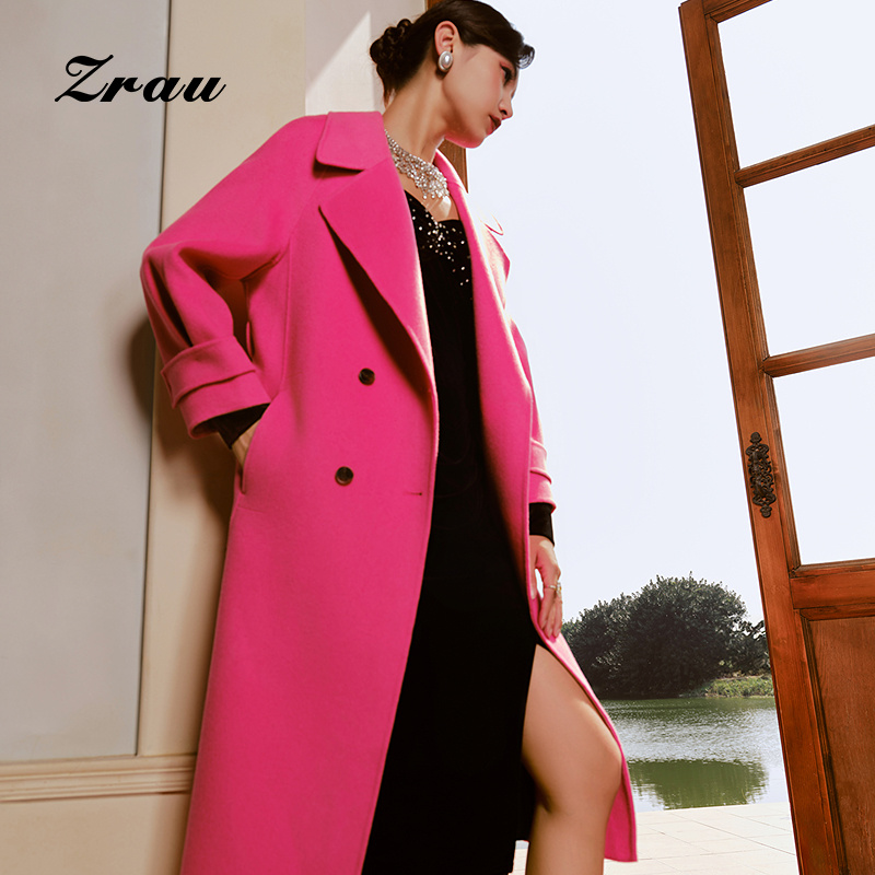 冬季新款收腰双排扣通勤外套