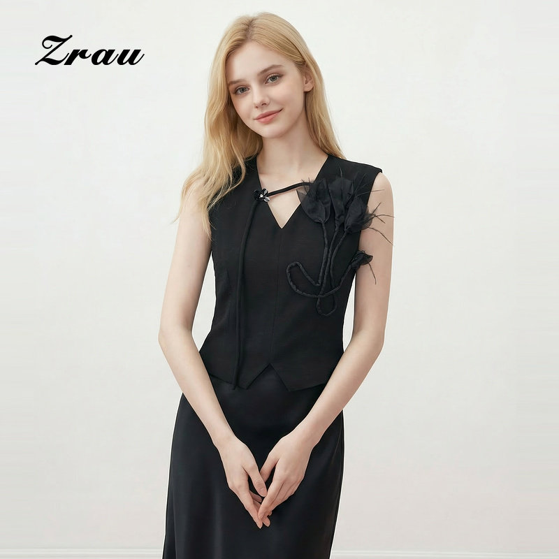 【直播限定】ZRAU复古时尚无袖马甲上衣Z1252A0091