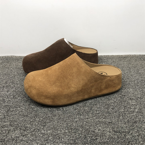 真皮女包头拖内增高厚底勃肯风