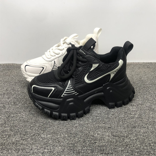 品牌撤柜真皮老爹鞋女厚底