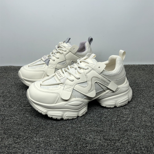 真皮厚底增高老爹鞋女款透气