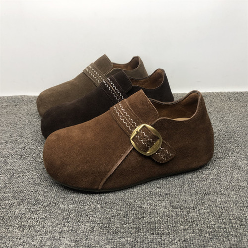 真皮全包内增高勃肯鞋女一脚蹬