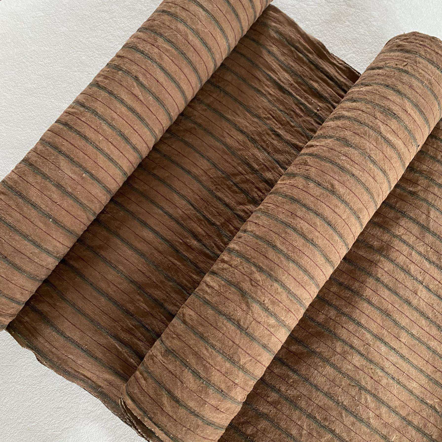 柿染个性染诧寂风纯手工植物染老土布草木染手织老粗布