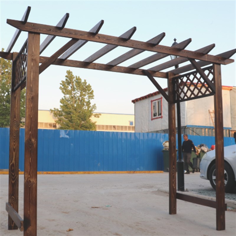 防腐木碳化木庭院k葡萄架子葡萄架户外花架子室外庭院凉亭花架定