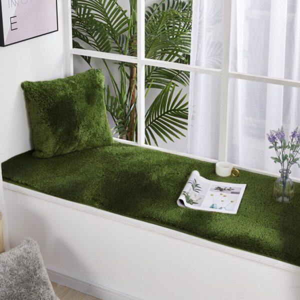 欧式简约小奢华毛绒飘窗垫北欧卧室榻榻米坐垫窗台毯阳台定制垫子