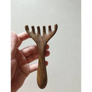 正宗巴拉圭绿檀木加厚六角手柄头疗按摩梳头皮按摩缓解疲劳