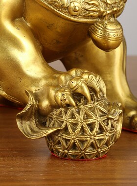 铜狮子一对北京狮宫门狮无底宫门狮铜器摆件工艺品