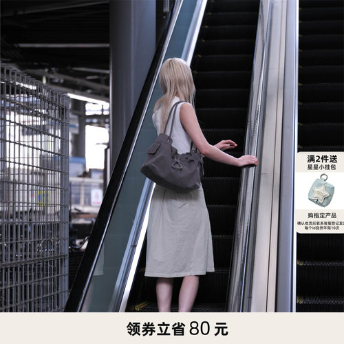 ECODAY原创设计束束包大容量抽绳水桶包女包单肩手提云朵包包通勤