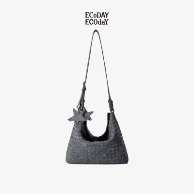 ECODAY【秋季新品】琥珀流光 原创设计小号麂皮编织托特包斜挎包