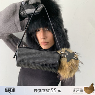 ECODAY春夏新款笔筒包迷你笔袋圆筒手提手拎手机包女士小包小方包