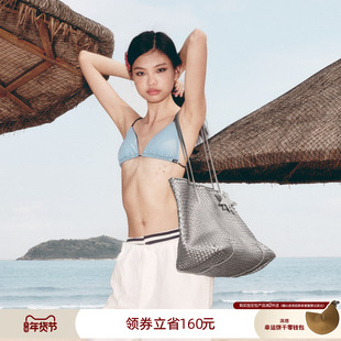 ECODAY横版编织包大容量托特包通勤旅行单肩手提包女大学生上课包