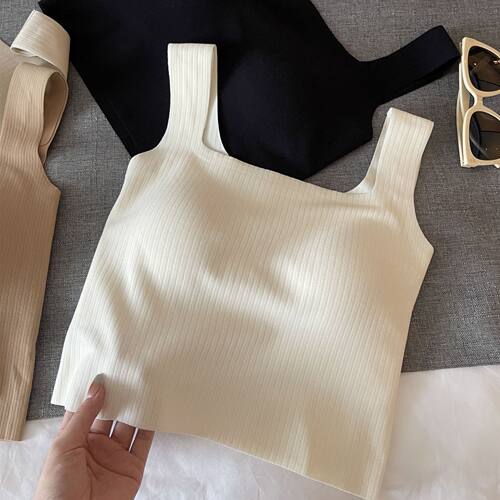 新秋冬保暖无痕修身背心双面磨毛