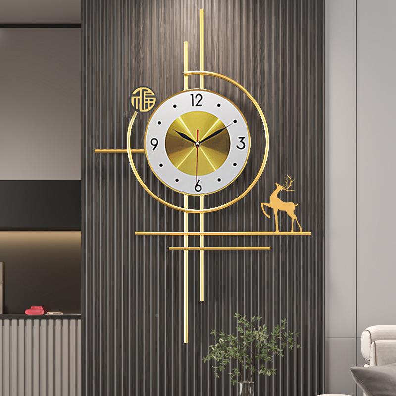 新款栅创意客厅时尚墙艺术挂轻奢钟格表简约现音代MVC大气静时钟