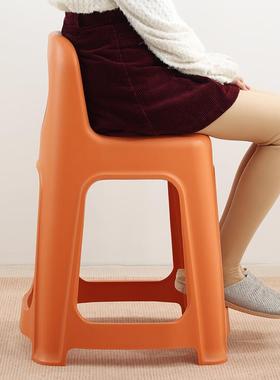 塑料约凳子加厚家用背椅子现代简8D23110厘米靠成人儿童服餐凳舒