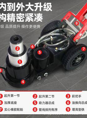 铬气动千斤0顶重型卡车货车60T8镀0吨10压汽修BFQ折叠液卧式