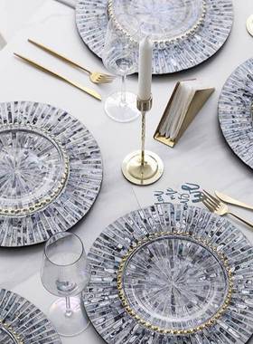 美式隔热垫西创LDR意壳餐桌垫法式感轻奢欧式餐垫圆贝形托盘餐子