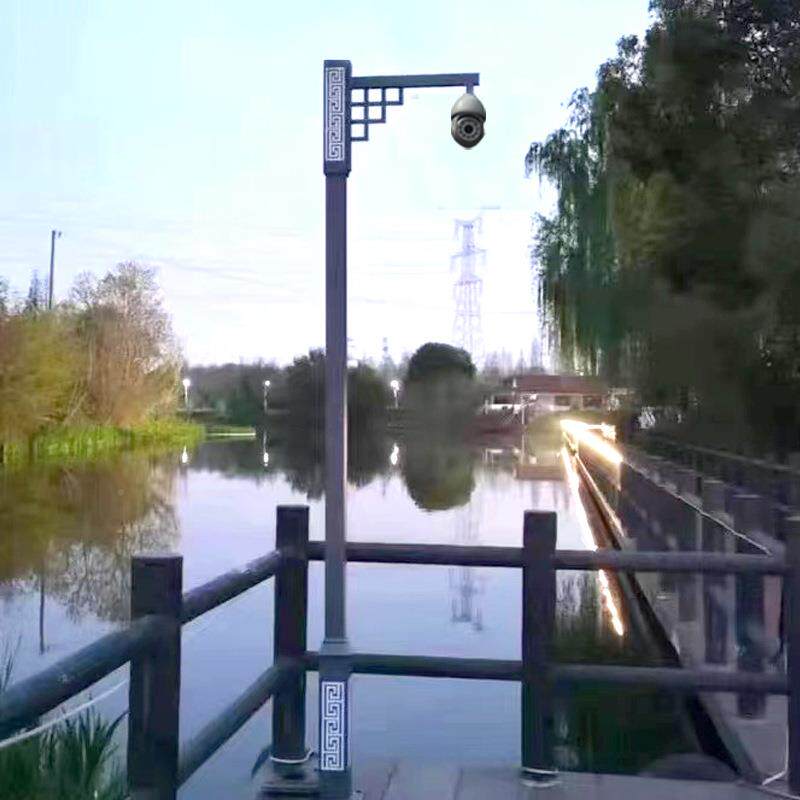 造型监控杆23747456米小区立仿古景控区公园道路不锈钢监架支立柱