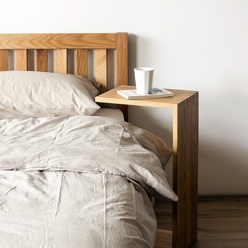 无即所有 简约实木沙发边t几日式c型边桌卧室床头桌小茶几迷你角