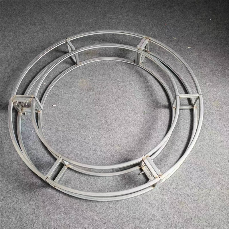 新款婚庆道具铁艺镀锌双层圆环桁C架圆形流苏装饰桁架吊环吊顶花