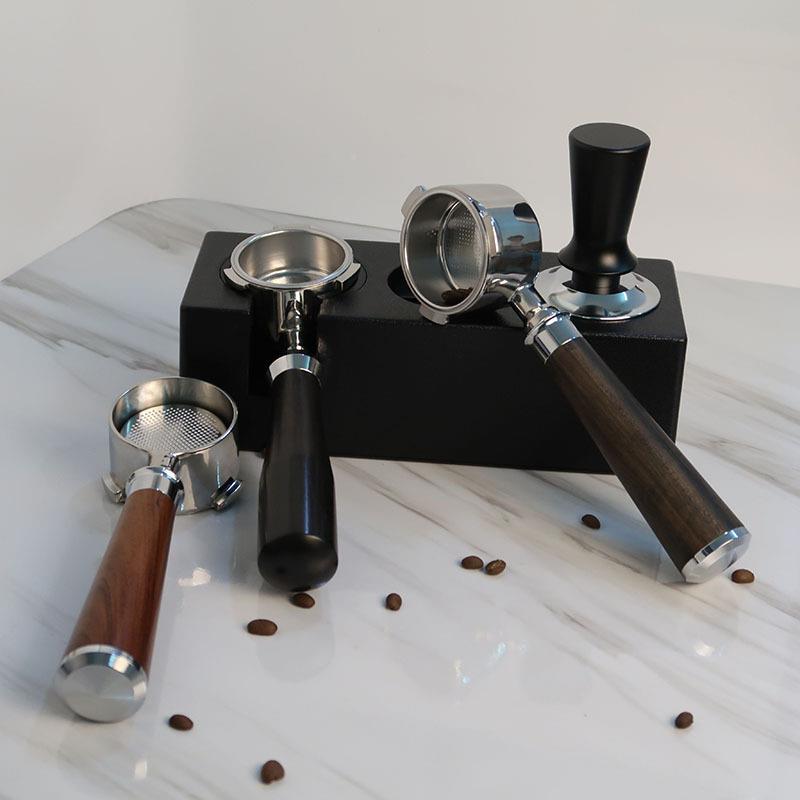 德龙家不用改机装咖啡手柄锈钢51三耳不51无底三咖啡手柄耳配实木