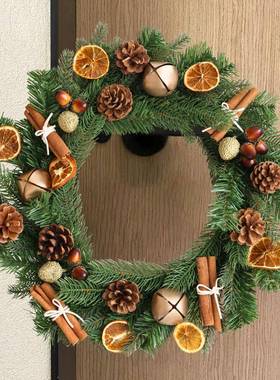 圣诞装饰品森系节圣诞花环577窗门5挂4cm松果花环商场橱场景装饰