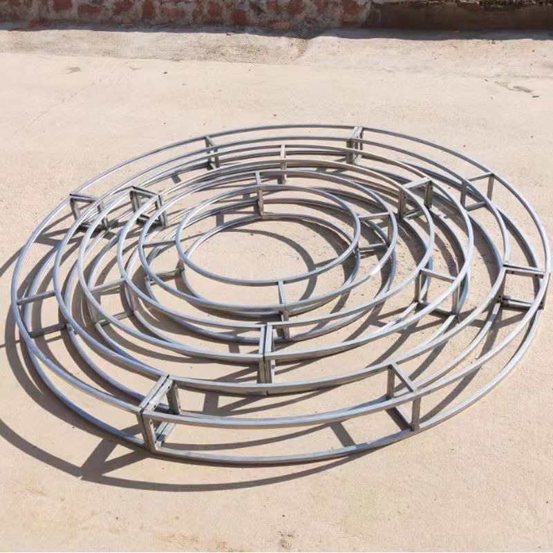 新款婚庆道具铁艺镀锌双层t圆环行架圆形流苏装饰桁架吊环吊顶花