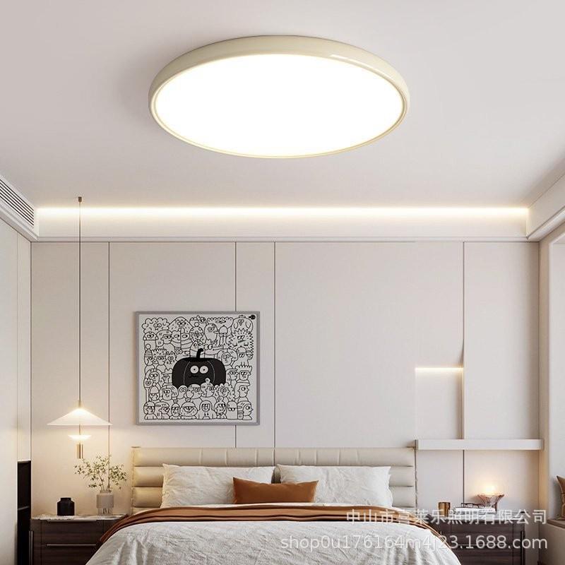 全光谱奶油儿风卧室灯法式小奶豆护眼房灯童132具简超薄书约房吸