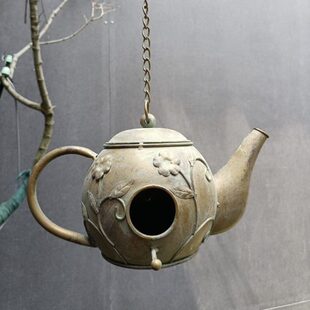 花园装饰壁挂铁艺鸟窝小房子户外庭院阳台家居造景挂件墙壁挂饰