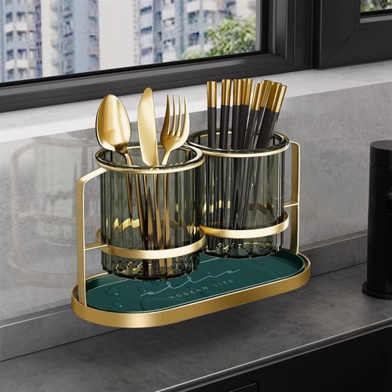 轻奢厨房筷子筒置物架壁挂家用沥水收纳盒架筷子R篓创意筷托筷子