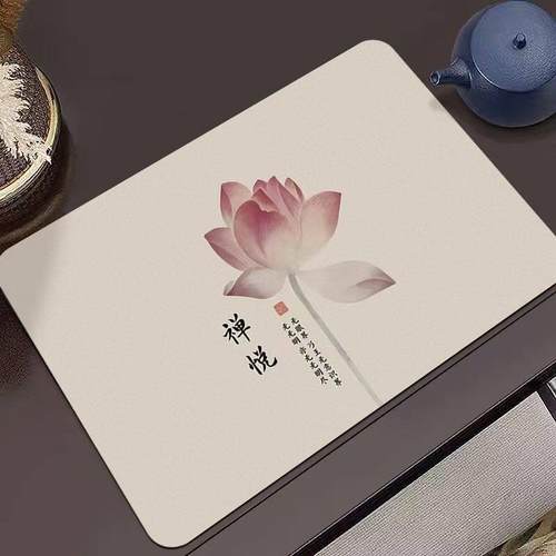 新中式禅意一人茶席小尺寸中国风硅藻泥吸水茶台垫布桌旗茶杯垫子