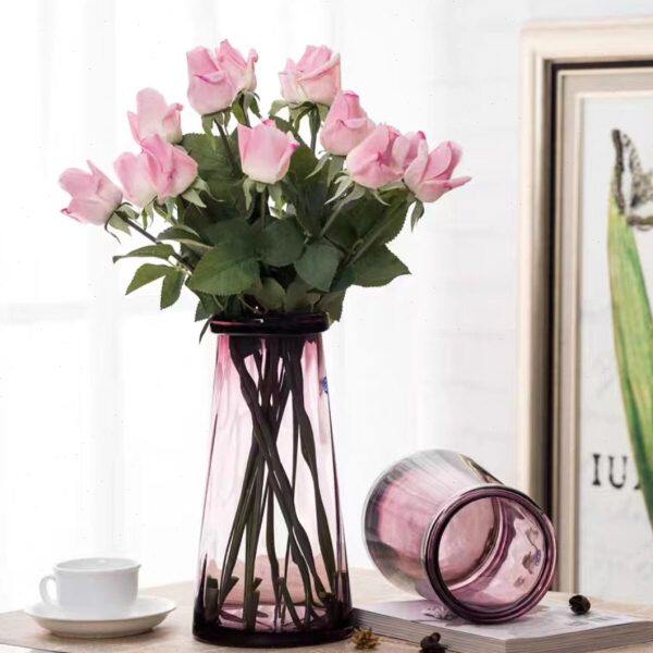 9647玻璃花瓶彩色水培花瓶客厅复古文艺北欧风格创意干花插花花瓶