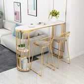 北欧岩板吧台桌简约现代家用客厅靠墙大理石高脚桌椅轻奢隔断酒柜
