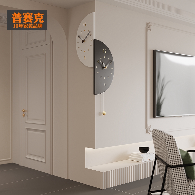 2024年d新款双面转角挂钟家用客厅现代简约拐角创意时钟阳角钟表