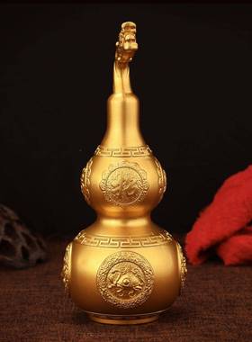 纳铜福摆件黄铜开LS-B442-口四神兽葫芦葫家居办公室装饰芦工艺礼