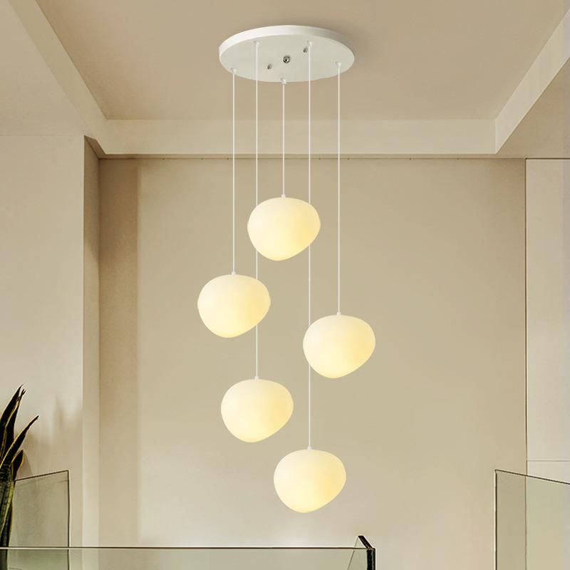 奶428梯油风简约楼吊灯创意长别墅客厅楼梯间挑l空of线t复式楼大