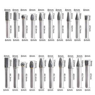 木雕刻抛打磨 钨钢滚磨刀金属玉石 光质合金旋转锉6 8mm68m硬m套装