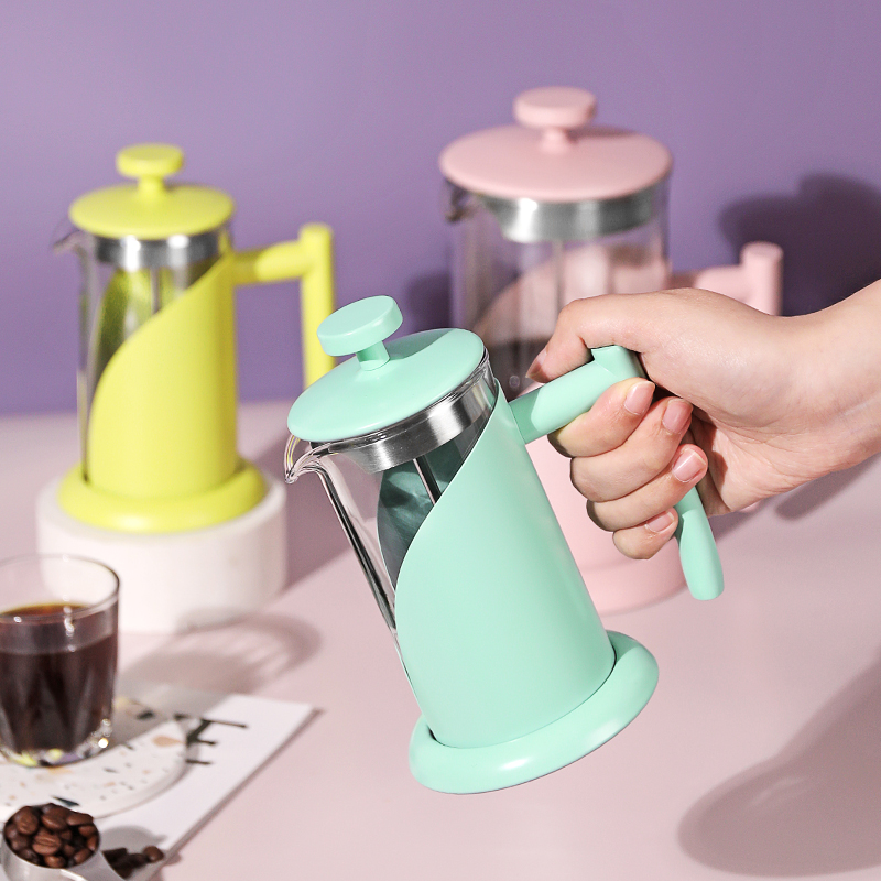 不锈钢玻璃法式滤压壶家用 咖啡壶B法式滤压壶泡茶壶 手冲咖啡器