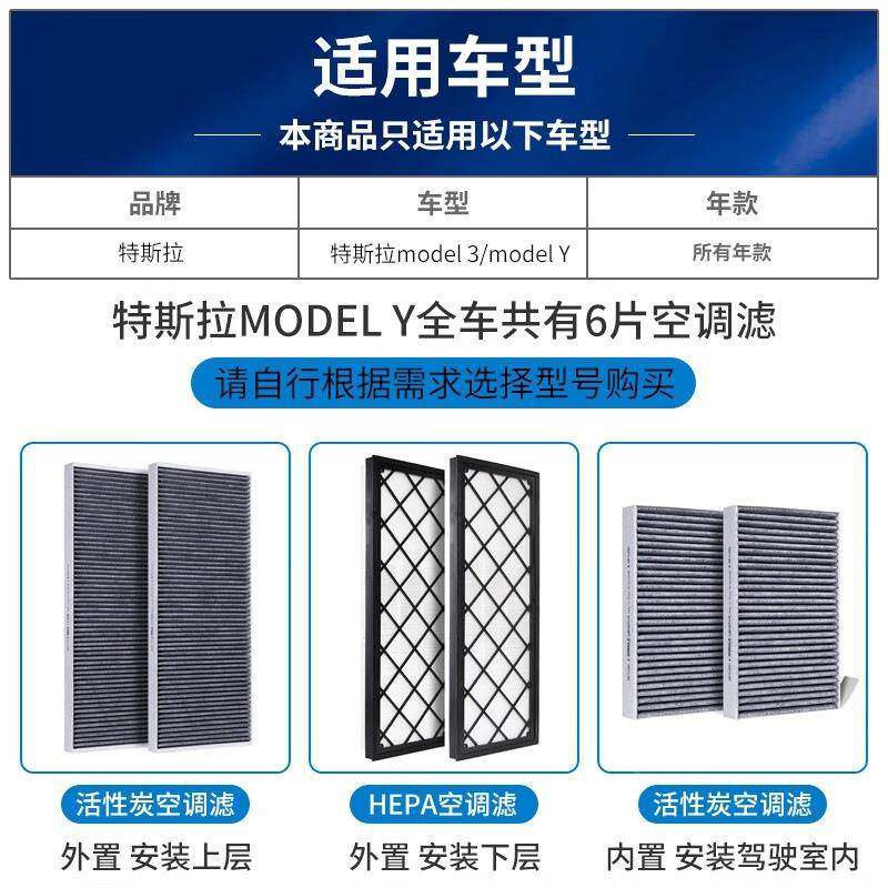 适配modely19743空调d滤芯model3毛豆3内外置气活性格炭滤空清器m