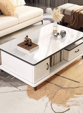 茶几约YDB户客厅家用奢简现代小型办公室茶台欧式钢化玻轻璃茶几