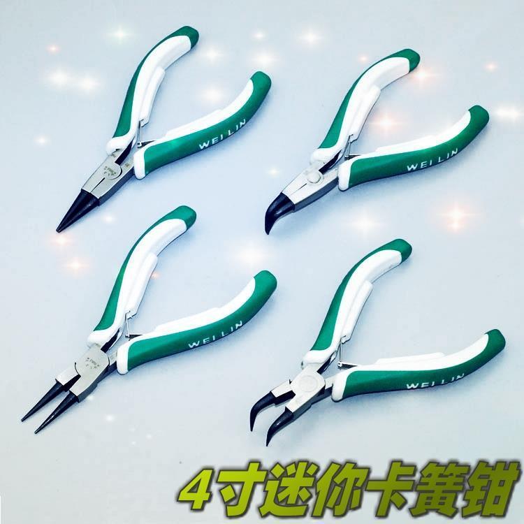 4寸迷你卡簧钳直头弯头