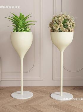 奶架油风花架SMI子轻奢室内花置架客厅约落地物式花盆架简铁艺植