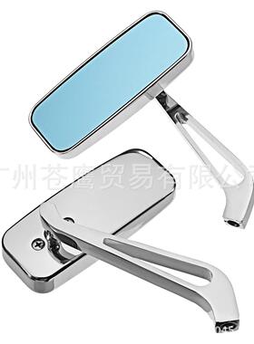 摩炫托车改装视镜摩托012车光镜配件后蓝色反防目倒车镜高品质电