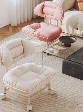 万向轮小儿凳子用矮凳带娃神器童家软垫滑带靠背板凳静音移VKR动