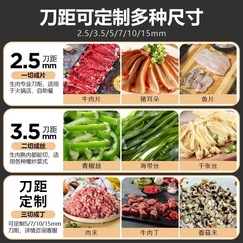 玖蓝电动全切肉机HGB商切用自动肉丝切切片切丝菜机家用小型绞肉