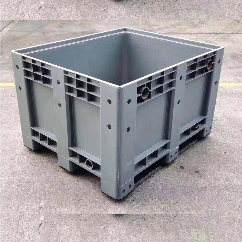 胶托卡板箱120PYS0*1000*7卡60密塑封箱灰色一体塑料板箱盘式物流