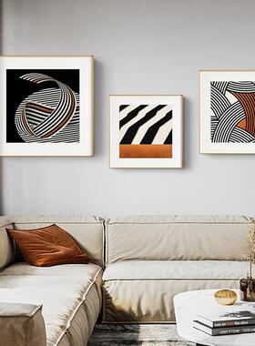 韵律现代简抽约客厅沙发背厅QX202101景墙装饰画象线条餐壁极画简