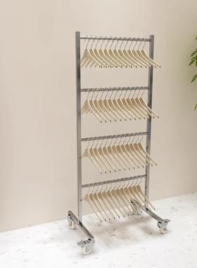 不锈钢衣架整收纳架装店衣架理服神器多层落地动式可529移挂衣撑