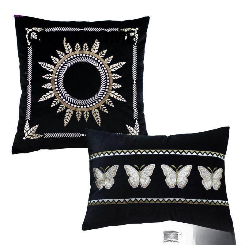 秋四季树法式MVQ如复古网红刺绣玉超软玉抱兰枕沙发靠垫