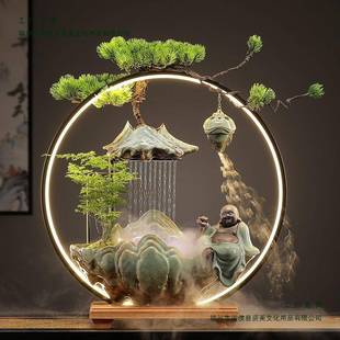 高水摆件循环水加湿F97765M5器流桌面客厅招财装 饰公司业开乔迁新