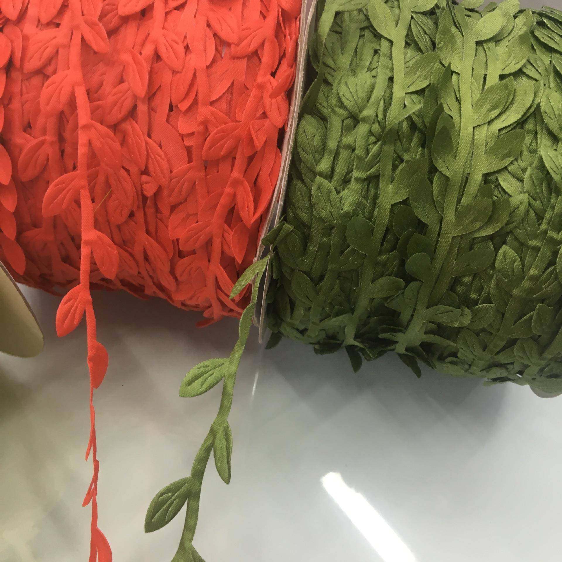 绢布仿藤蔓绿叶DIY手藤工花环材料庆节日布景婚植ZTQ物柳真叶条